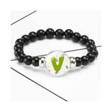 (22) Armband Gepersonaliseerde Kinderen Met Kleurrijke Alfabet Edelsteen Kralen Elastiek