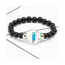 (09) Armband Gepersonaliseerde Kinderen Met Kleurrijke Alfabet Edelsteen Kralen Elastiek