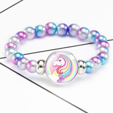 (12) Betoverende eenhoorn regenboog kralenarmband voor kinderen handgemaakt cartoonontwerp