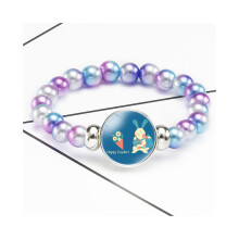 (3205) Pasen Nieuwe Bunny Elastische Edelsteen Armband Kids Cartoon Sieraden