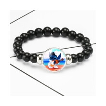 (20003811) Schattige armband met gestikt karakter, elastisch koord en cartoon-edelsteen
