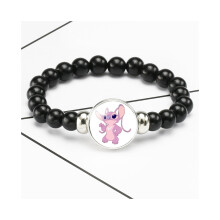 (20003817) Schattige armband met gestikt karakter, elastisch koord en cartoon-edelsteen