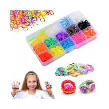 Geassorteerde kleur 600pcs Rubber Kit Box Loom Bands Diy Armband Maken Set Speelgoed