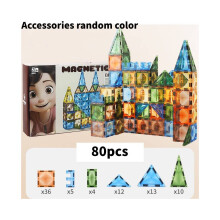 (80 stuks) Kleurrijke Multi Facet Magnetische Blok Bouwen Educatief Diy Speelgoed voor Kinderen