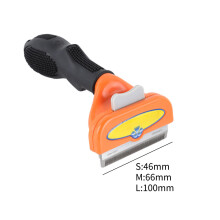 (Oranje M) Pet Deshedding Tool Cat Grooming Brush Hond Haaruitval Remover Abs Materiaal
