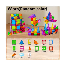 (68 stuks) Magnetische bouwstenen Tegels Set Educatief speelgoed voor kinderen