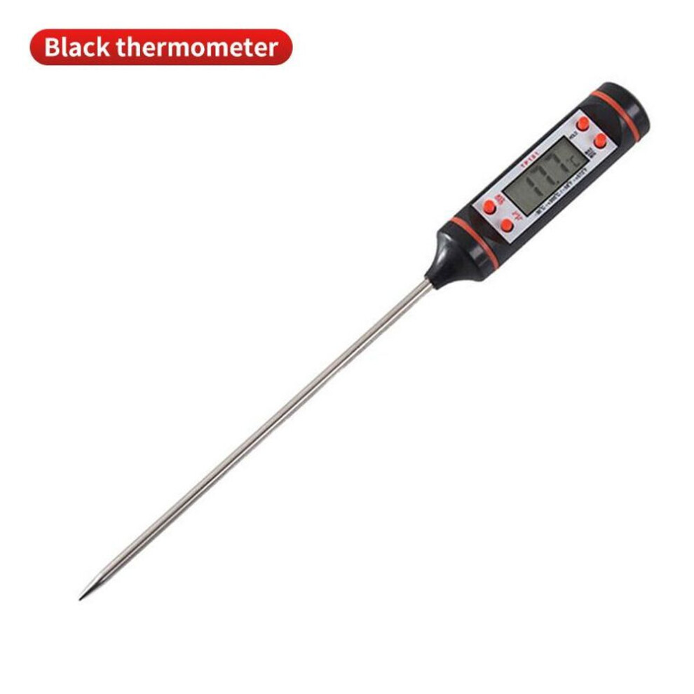 (black, 1pc) Kitchen Food Baking Digital Thermometer Electronic Probe Type Digital Display Liquid Grill Thermometer