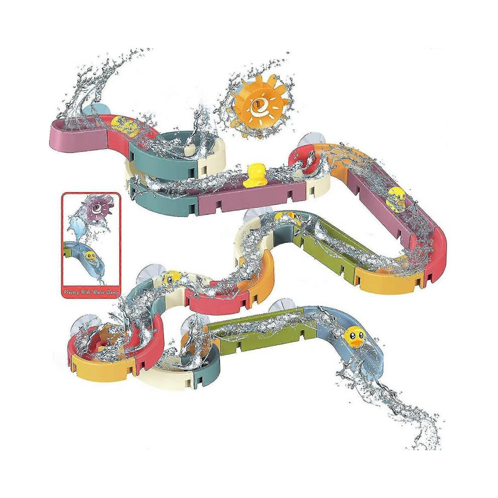 Jouets de bain pour bébé, 48 pièces, toboggan d'eau avec ventouse, canards, jouets d'eau pour la baignoire, jouets de bain pour les tout-petits.