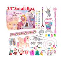 (Stijl M) Kuromi Kerst Eenhoorn Kasteel Adventskalender 24 Dagen Countdown Sieraden Speelgoed