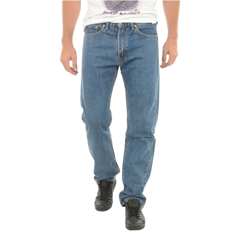 Levi 's Men 's 505 Regular Fit Jeans (Also Available in Big & Tall)  Medium Stonewash  34W x 32L
