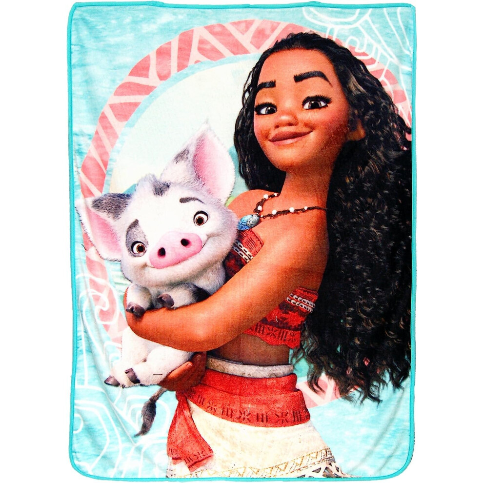 Disney's Moana  """"Voyagers"""" Micro Raschel Throw Blanket  46"""" x 60""""  Multi Color