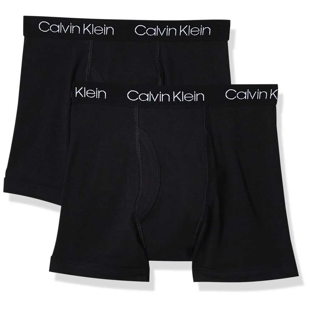 Calvin Klein Boys' Premium Cotton Comfort  Black/Heather Grey/Black  Large
