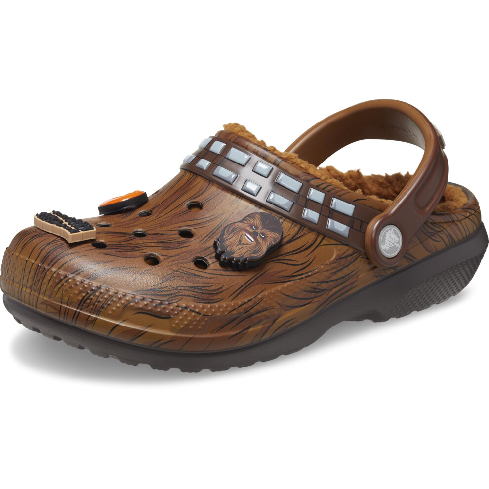 Crocs Unisex Star Wars Chewbacca Classic Lined Clogs  Fuzzy Slippers  Espresso  Numeric_4 US Men