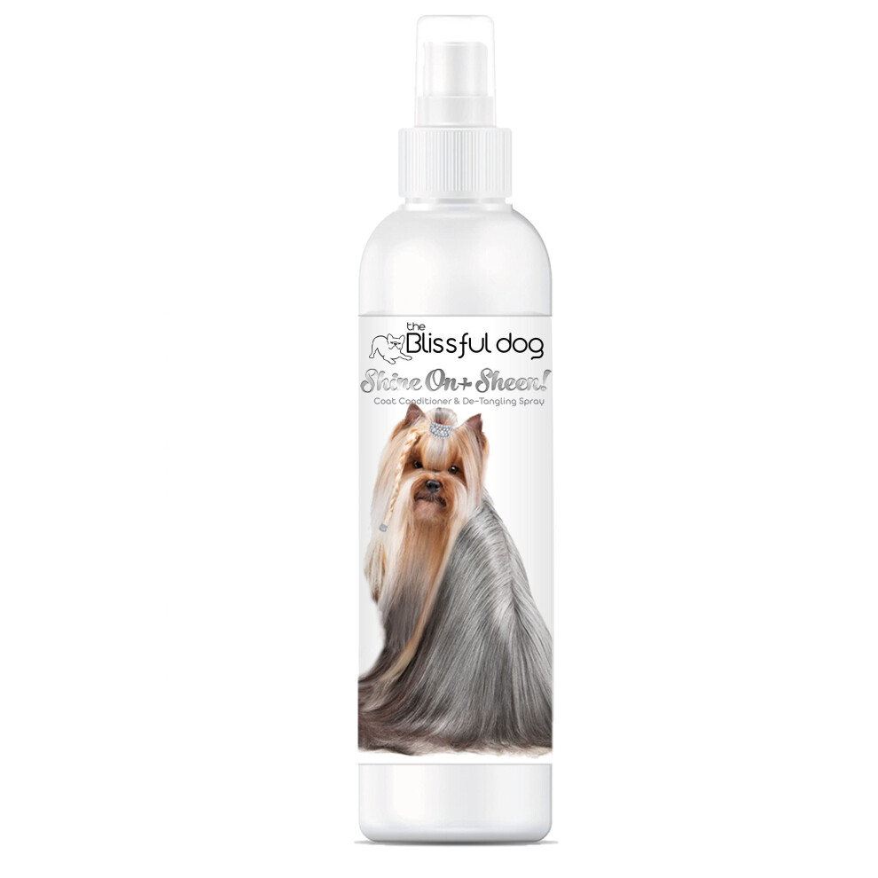 The Blissful Dog Shine-On + Sheen Coat Spray  All Natural  Leave-in Conditioner and Coat Detangler for Your Dog  4 Oz