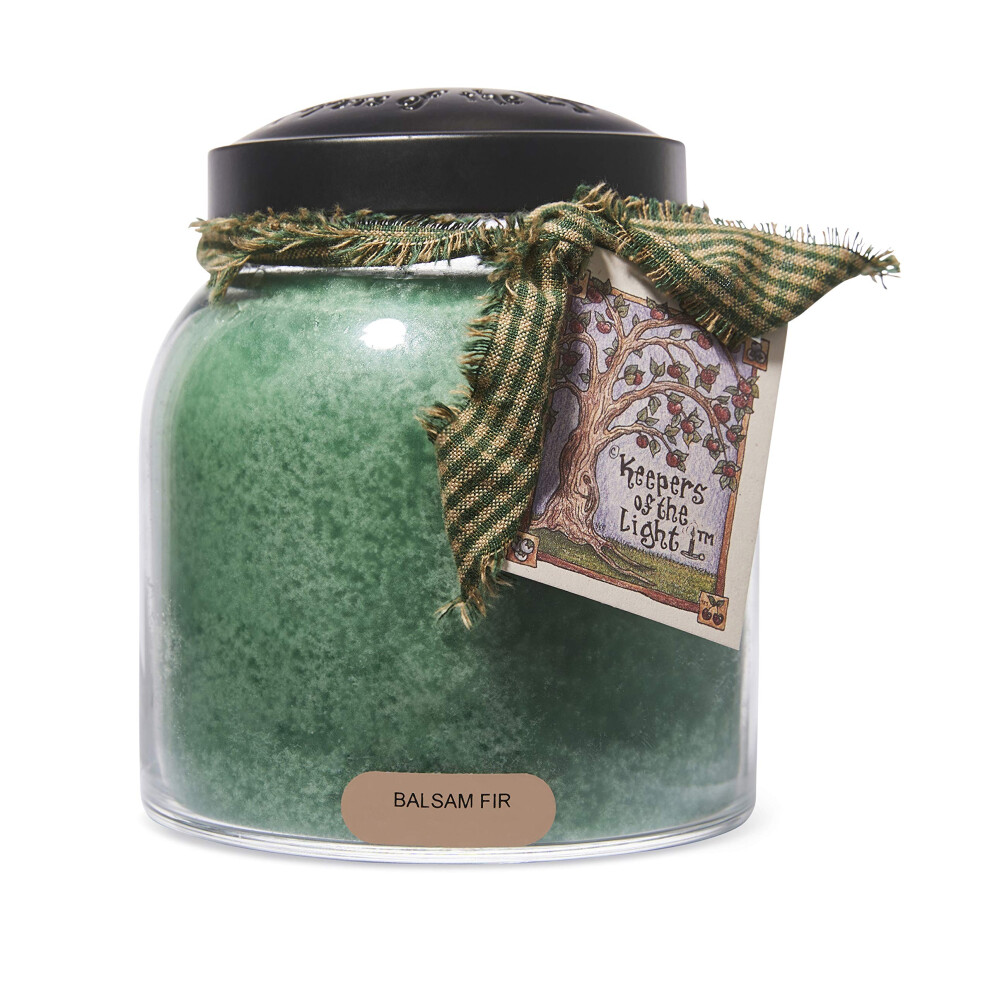 A cheerful giver - Balsam Fir - 34oz Papa Scented candle Jar with Lid - Keepers of the Light - 155 Hours of Burn Time gift for Women green