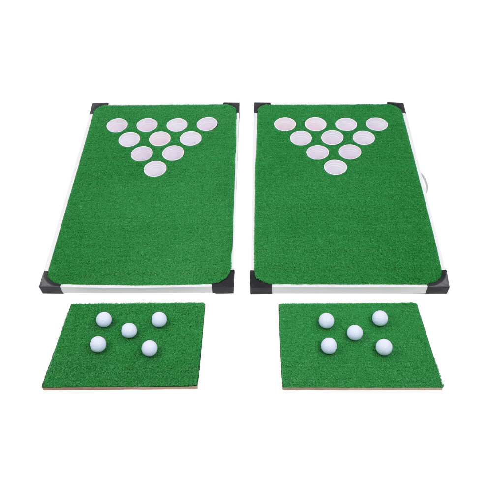 Swing Sports Golf Pong Game - Indoor or Outdoor Golf Pong Chipping Game with Portable Boards  Turf Mats  Balls  and Cups
