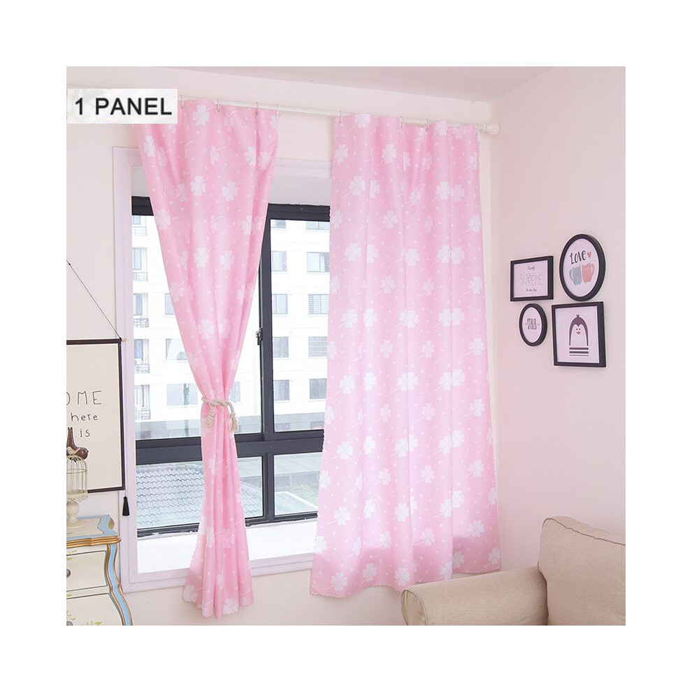 (Pink Clover, 250*215cm/98.42*84.64inch) Curtain Blackout Window Cartoon Plant Printing Shading Panel Home Bedroom Decor-image-OPC-PGWWHQT-NEW