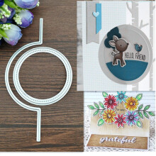 Ddeehs eticheta rotunda cu flori metalice taieturi rotunde card patrat taiere matri?e taiate stencils bricol album album decorativ embossing hrt