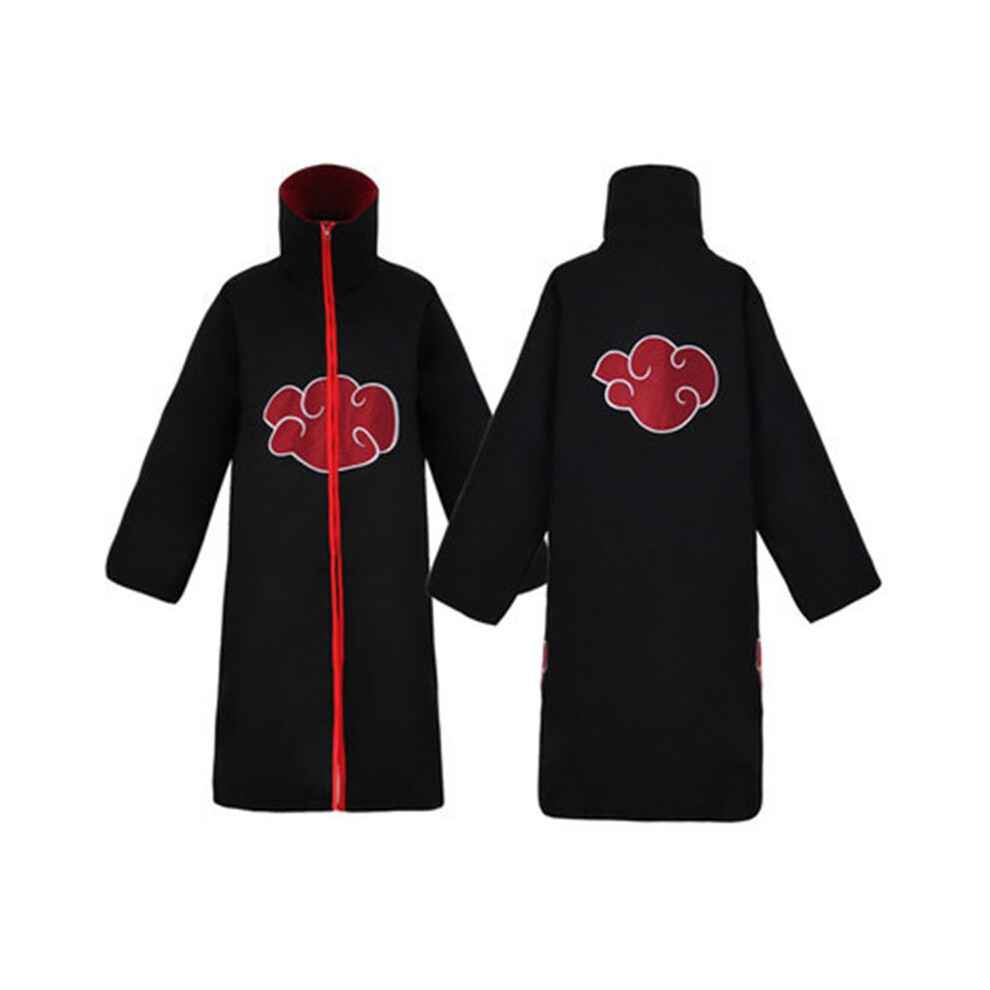 (Stand Collar Cloak, Kids 155cm) Anime Naruto Akatsuki Uchiha Itachi Cosplay Costume Robe Cloak Wind Cape Coat