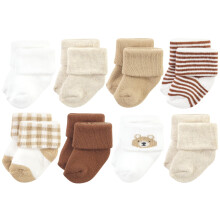 Calzini unisex Hudson Baby in cotone e spugna per neonati, orsetto, 6-12 mesi