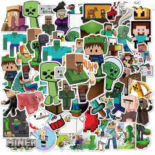 (50pcs) Game Minecraft 50pcs Stickers Pvc Waterproof Lapyop Bike Decals Luggage Suitcase