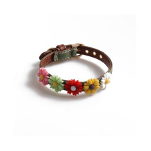 (StyleF) Nieuwe halsband huisdier Daisy Flower Element Veelkleurige selectie kan worden aangepast