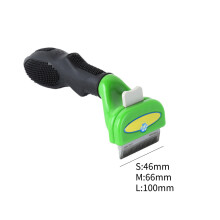(Groen S) Pet Deshedding Tool Cat Grooming Brush Hond Haaruitval Remover Abs Materiaal