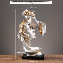 (Silver) Modern Minimalist Resin Sculpture For Home Office Decor Gift Couples Friends For