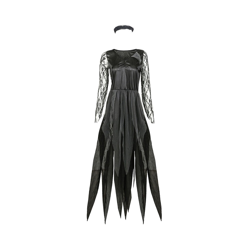 (M) Horror Womens Ladies Zombie Costume Graveyard Corpse Bride Dress Fancy Halloween