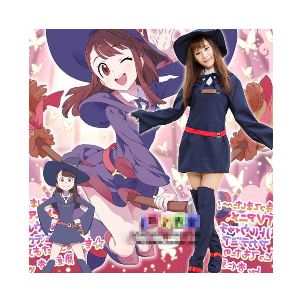 Little Witch Academia Akko Kagari Cosplay Dress - Blue Uniform Outfit Blue,Not,Specified