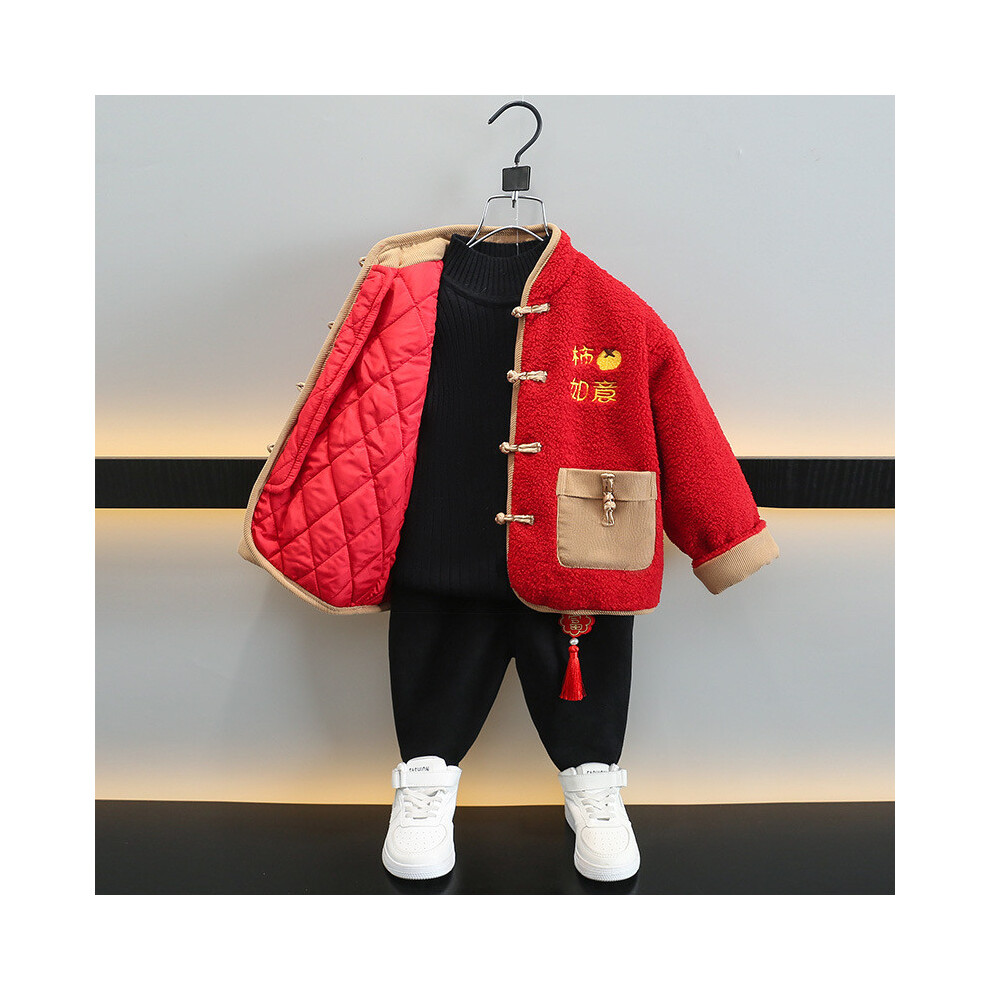 (Single Coat, 90cm) Premium Quality Winter Tang Suit For Boys Festive Clothing For Ages 3 Years To 8-image-OPC-PGWXBHQ-NEW