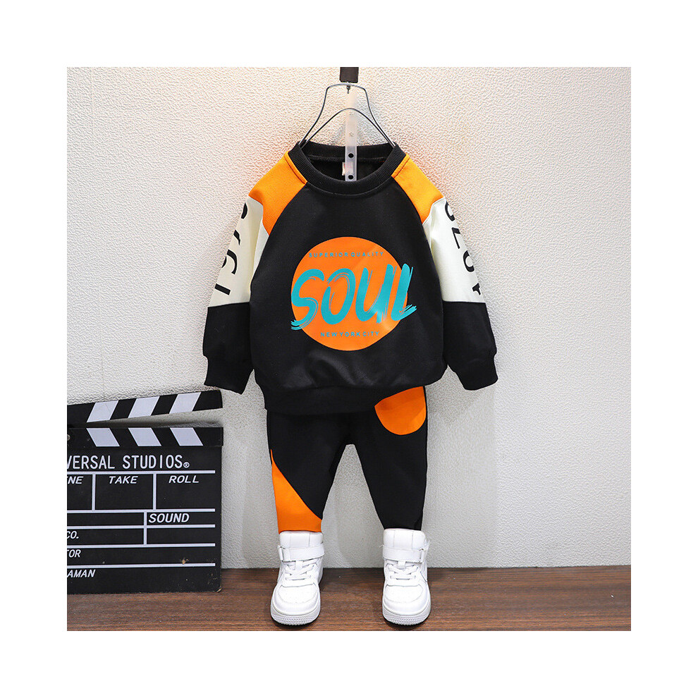 (Orange, 140cm) Casual Innovative Boys Spring And Fall Outfit Set With Trendy Design And Soft Cotton Material For Ages 8 To 3-image-OPC-PGWXBJQ-NEW