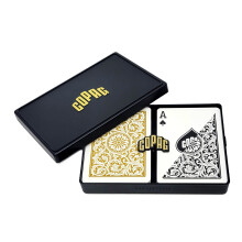 Copag 1546 Design 100% plastik spillekort Pokerst?rrelse (Standard) Sort/Guld (Almindelig Indeks 1 S?t)