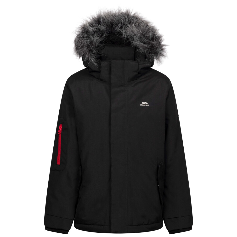 (11-12 Years, Black) Trespass Boys Winter Kid Waterproof Jacket Braddan