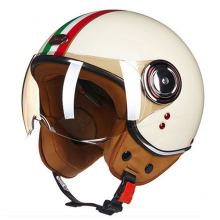 (S-110B Maidonvalkoinen))Moottoripyörä kypärä Chopper Vintage 3/4 Open Face kypärä Moto Miesten Naisten
