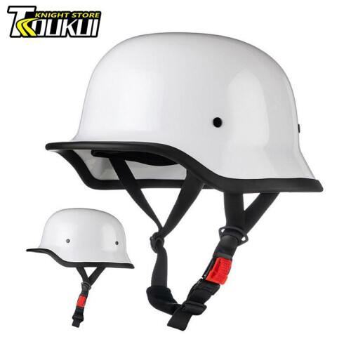 Casco Da Moto in Pelle Stile Tedesco, Omologato DOT/ECE Per Adulti, Uomini, Donne, Vintage, Casco Aperto, Casco Jet, Scooter, Scooter, Con Occhiali,Yellow line b,XL