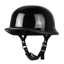 Retro Motorradhelm L-Bright Black - Deutscher Stil, ABS-Thermoplast, bequeme Innenausstattung, Schnellverschluss, DOT-zertifiziert, vielseitig (S-XXL)