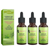 1-3pcs Natural Organics - Rosemary Mint Scalp & Hair Growth Strength Oil - 2 oz / 59ml