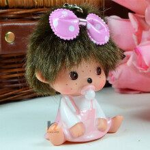 Doll Monchichi Keychain Car Key Wallet Ring Women Bag Accessories Purse Pendant