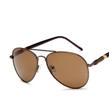 (Tea) Mens Polarized Sunglasses Retro Aviator Metal Outdoor Eyewear Glasses Drving