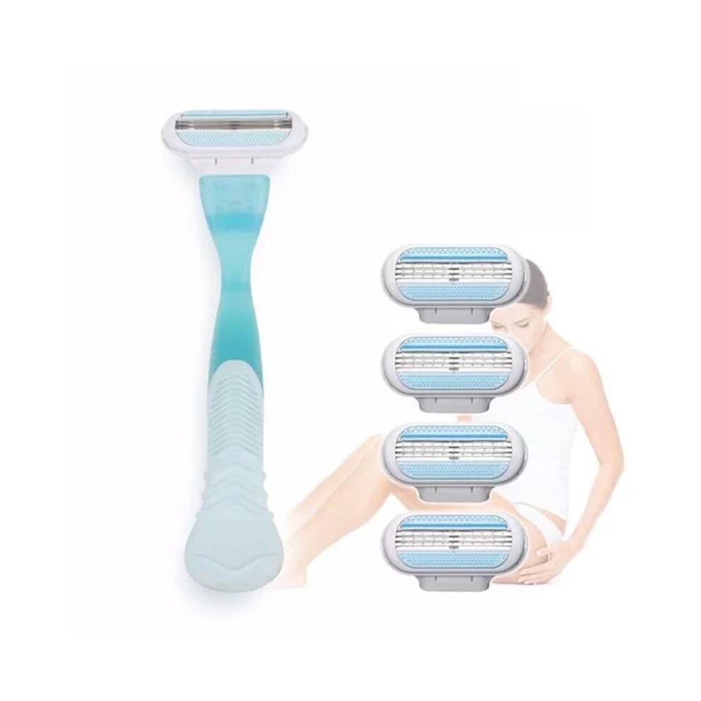 Shaving Manual Replacement Razor Womens Ladies Shaving Hair 5 Removal Blades