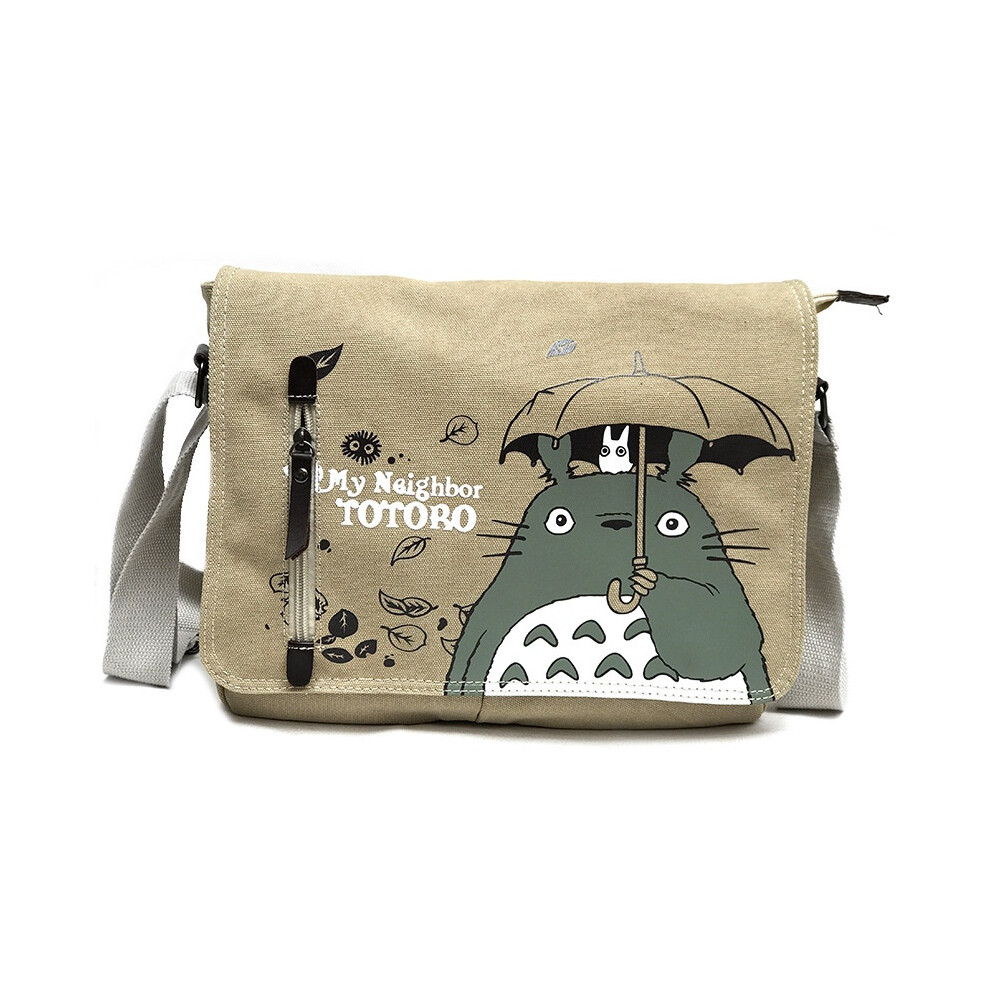 (Brown) Neighbor Totoro My Anime Crossbody Satchel Cartoon Canvas Shoulder School Bag Brown