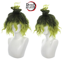 Gyutaro Demon Slayer Cosplay Wig Green Gradient Hair Props Carnival Hairpiece
