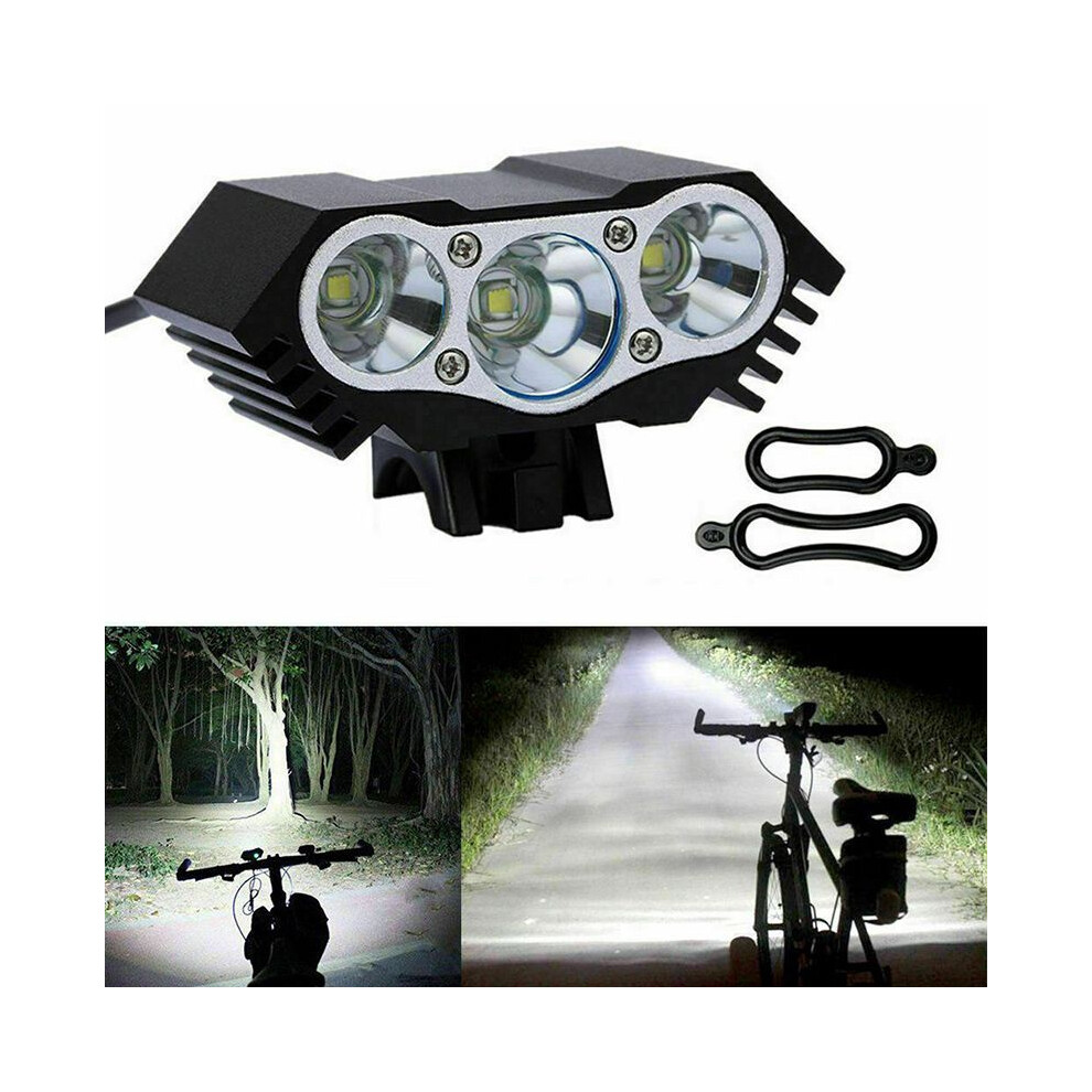 3 X Cree Xml T6 Led Bicycle Bike Usb Head Head Torch Lamp Flash Light