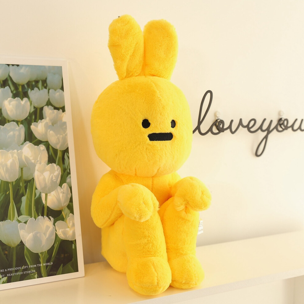 (Yellow, 40cm/15.7in) Thinking Hangfook Rabbit Plush Toy Soft Stuffed Hug Doll Kid Birthday Gift-image-OPC-PGWYT56-NEW
