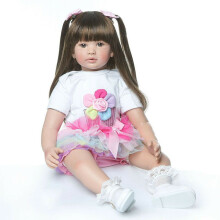Dolls 24"reborn Baby Vinyl Silicone Real Long Hair Toddler Doll Girl Gifts Toys