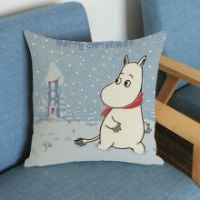 (E) Moomin Printed Valley Pillow Case Cute Cartoon Design Cushion Home Decor Cover