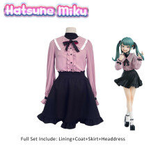 (S) Hatsune Miku Vampire Cosplay Costume Dress Uniform Outfit Girl Carnival Roleplay