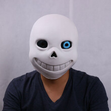 Sans Undertale Mask - Blue Latex Helmet for Halloween & Cosplay, Thickened 3D Design, One Size Fits Most