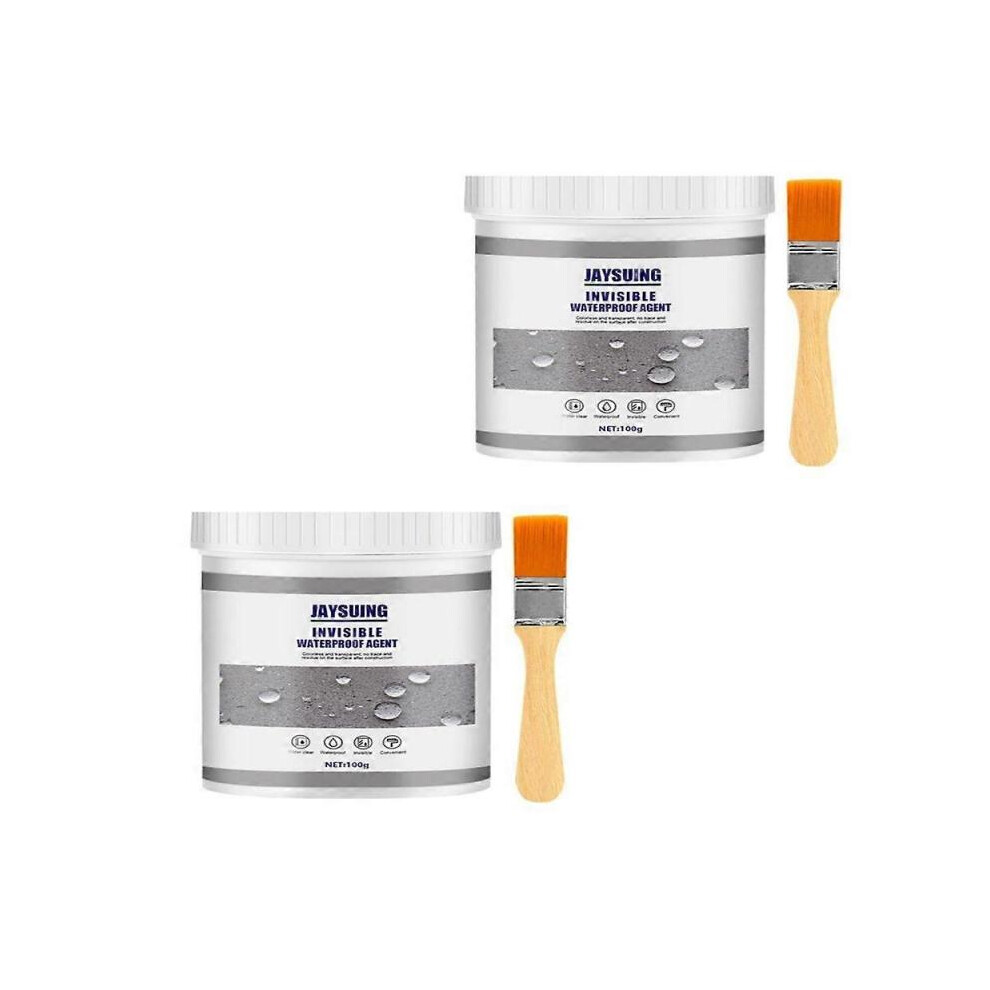 2X 100G Waterproof Invisible Adhesive Agent Super Strong Bonding Glue Sealant Leak-Proof Bathroom Repair Invisible Adhesive Agent + Brush 5004229461111